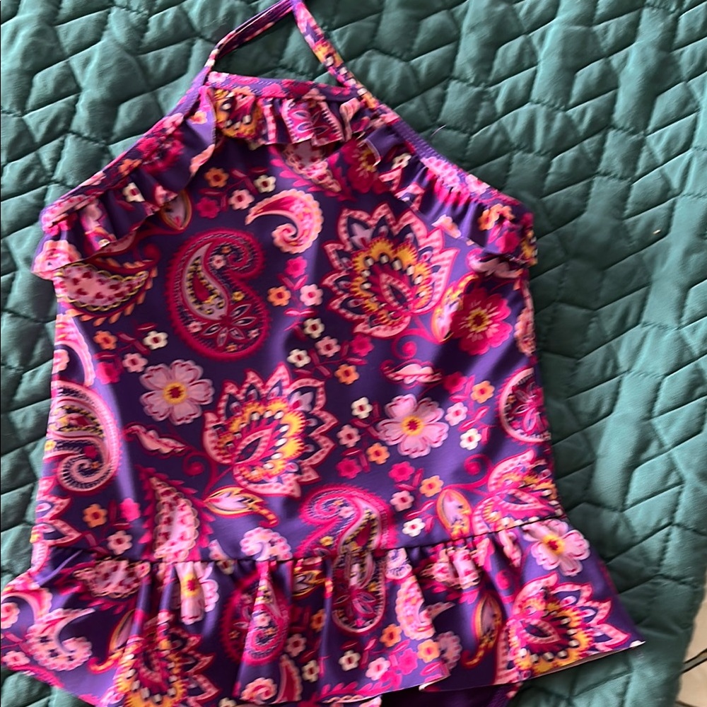 Pink Paisley Kids Halter Top